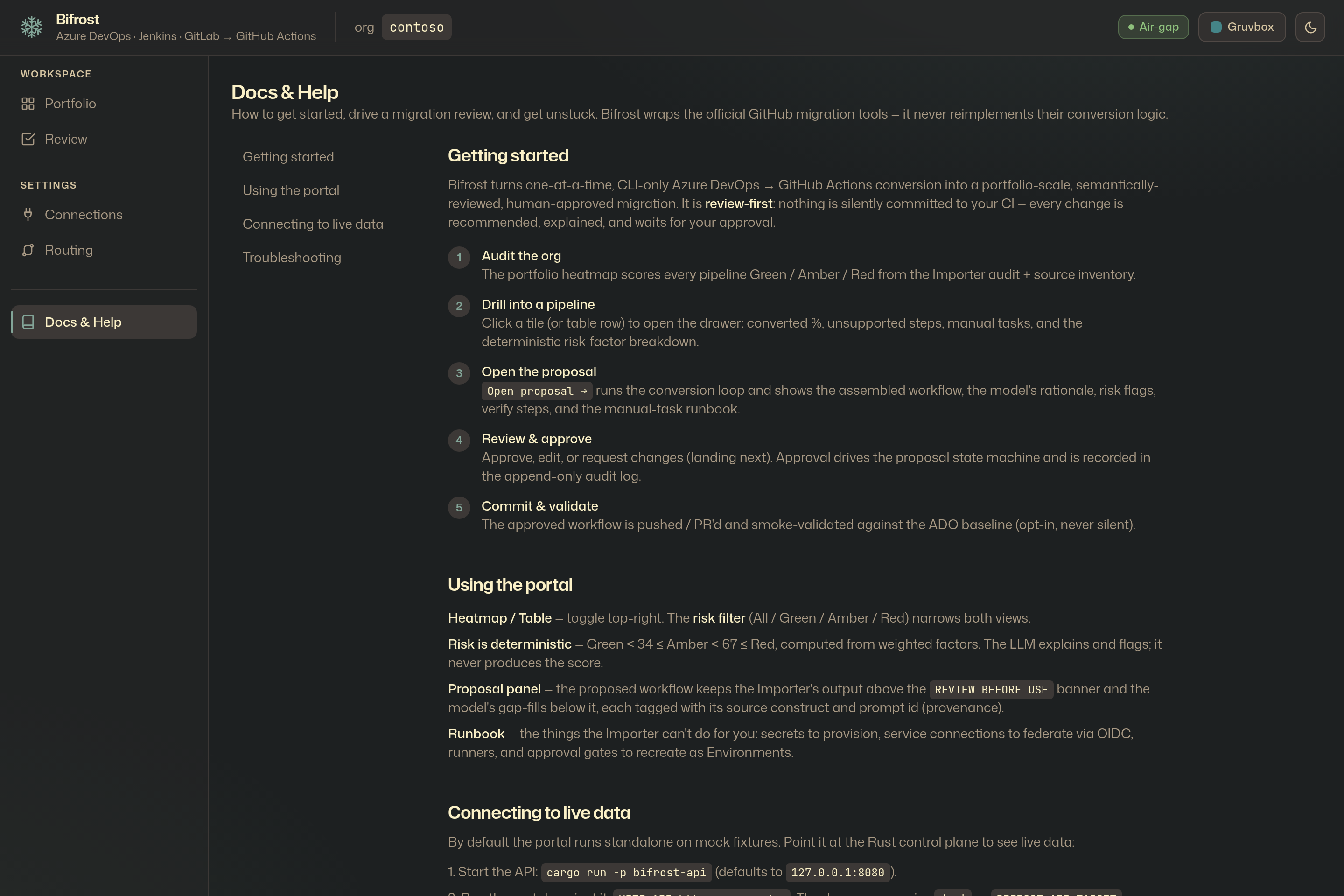 In-portal Docs & Help page